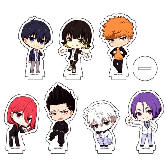 Set of 7 Acrylic Petit Stand Blue Lock 01. School Uniform Ver. Chibi [USED]