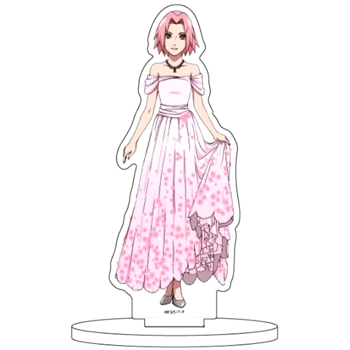 12. Sakura Haruno Flower Ver. Original Illustration Char Acrylic Figure Naruto: Shippuden [USED]