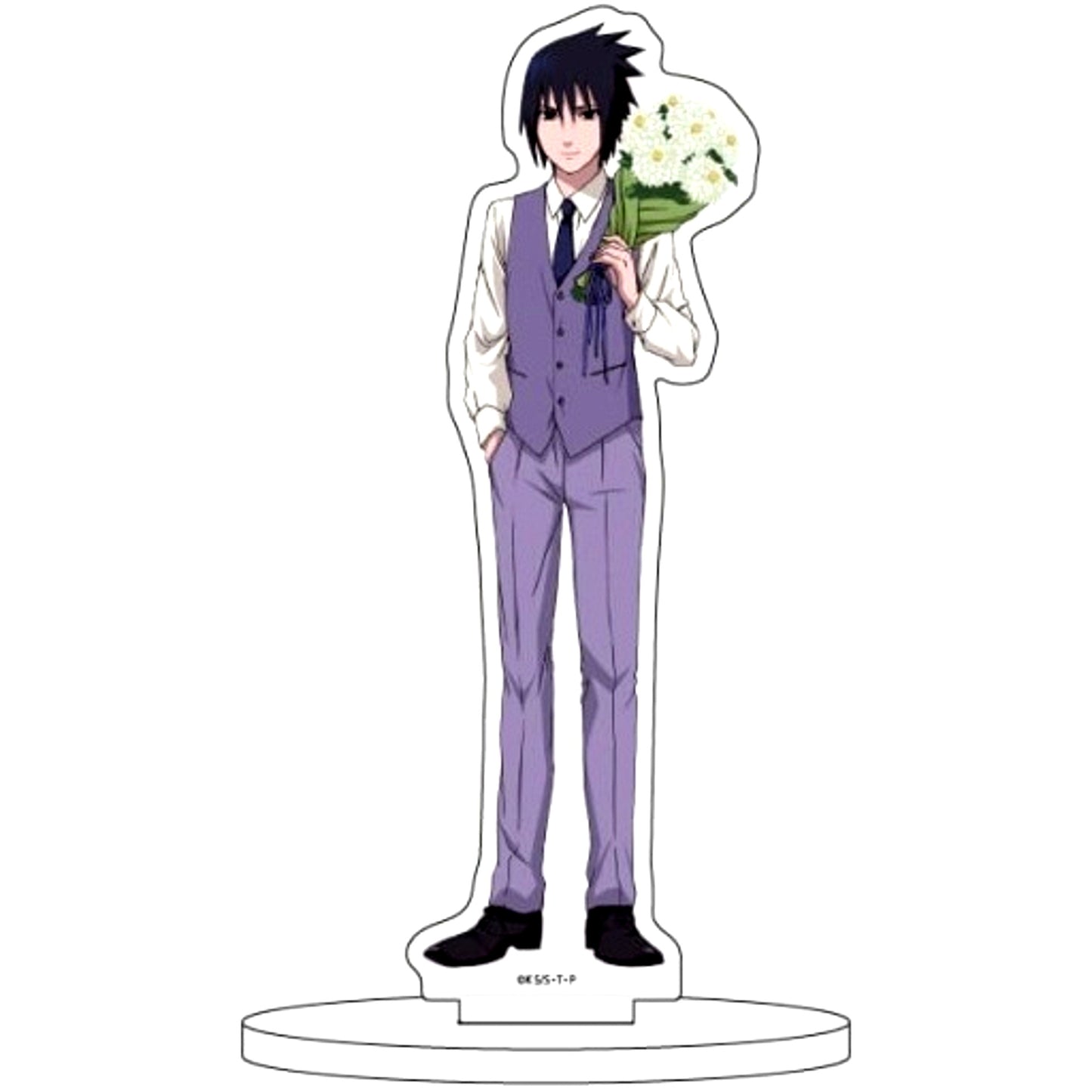 Sasuke Uchiha 13. Flower Ver. Illustration Character Acrylic Figure Naruto Shippuden [USED]