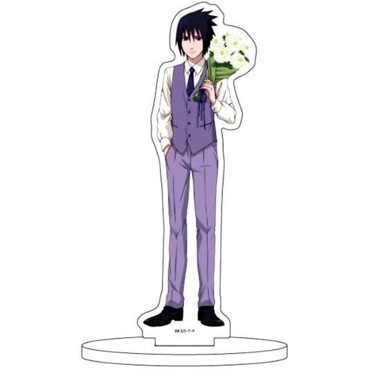 Sasuke Uchiha 13. Flower Ver. Illustration Character Acrylic Figure Naruto Shippuden [USED]
