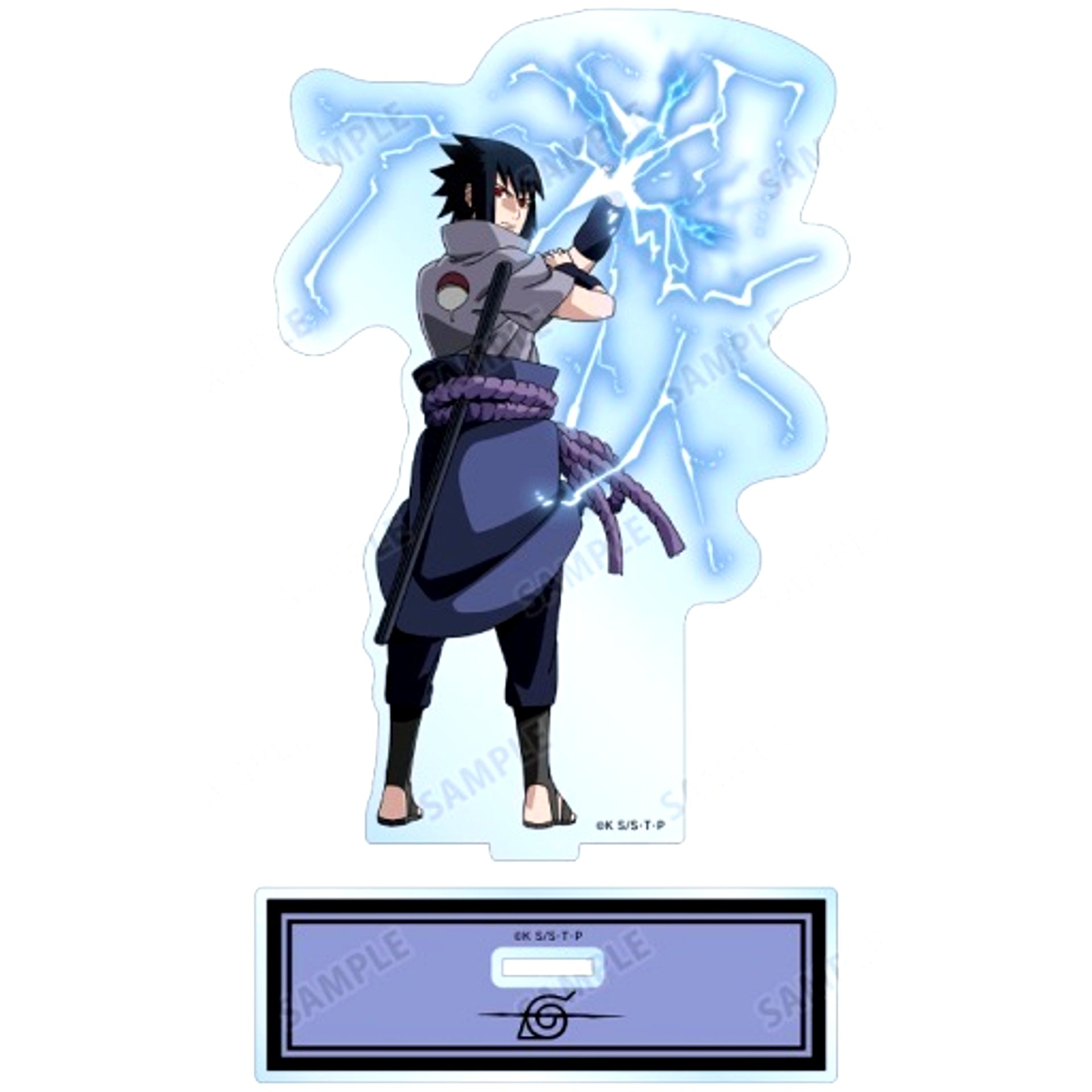 Sasuke Uchiha Great Ninja Battle Ver. Illustration Naruto Shippuden Big Acrylic Stand [USED]