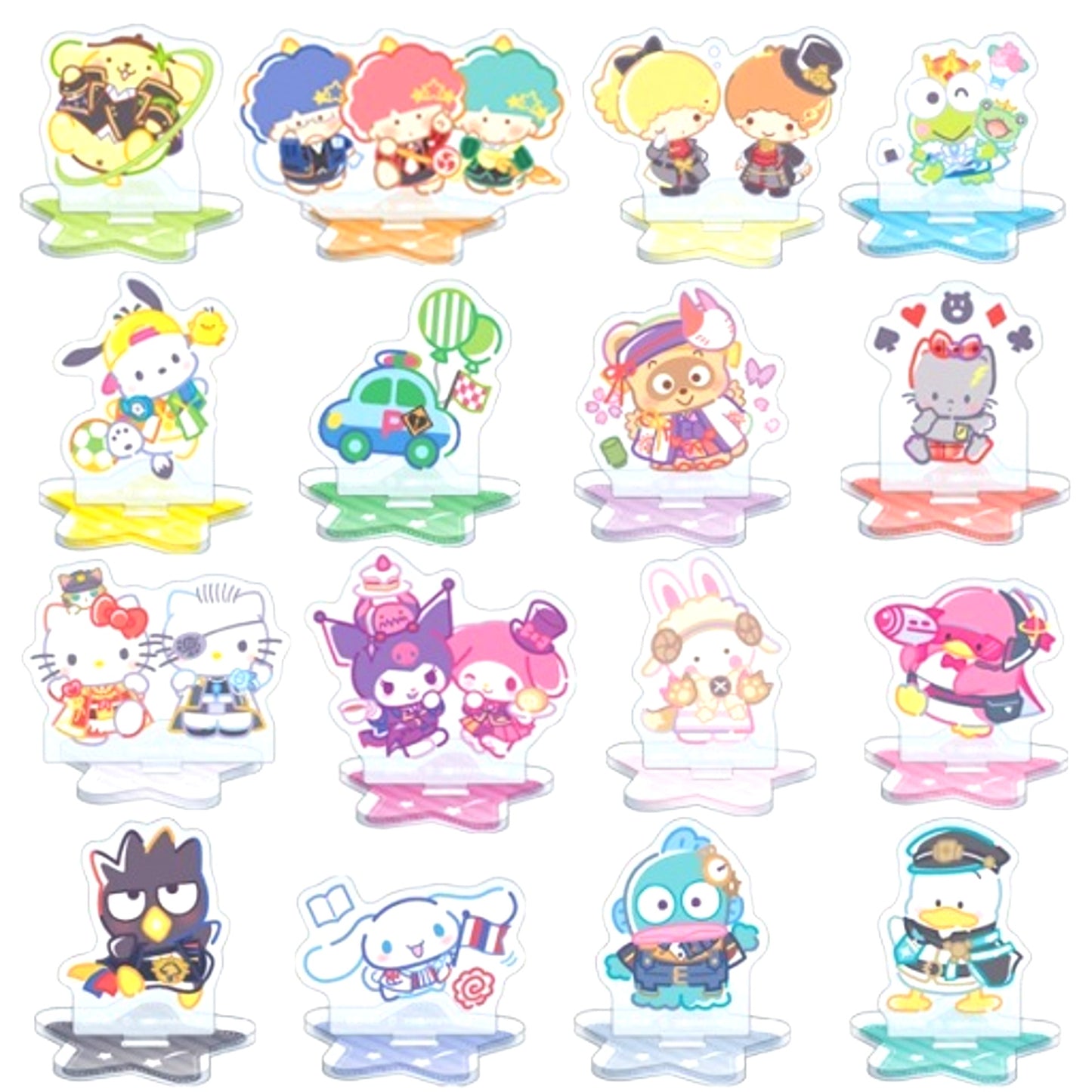Set of 16 THE IDOLM@STER SideM x Sanrio Characters Mini Acrylic Stand Collection [USED]