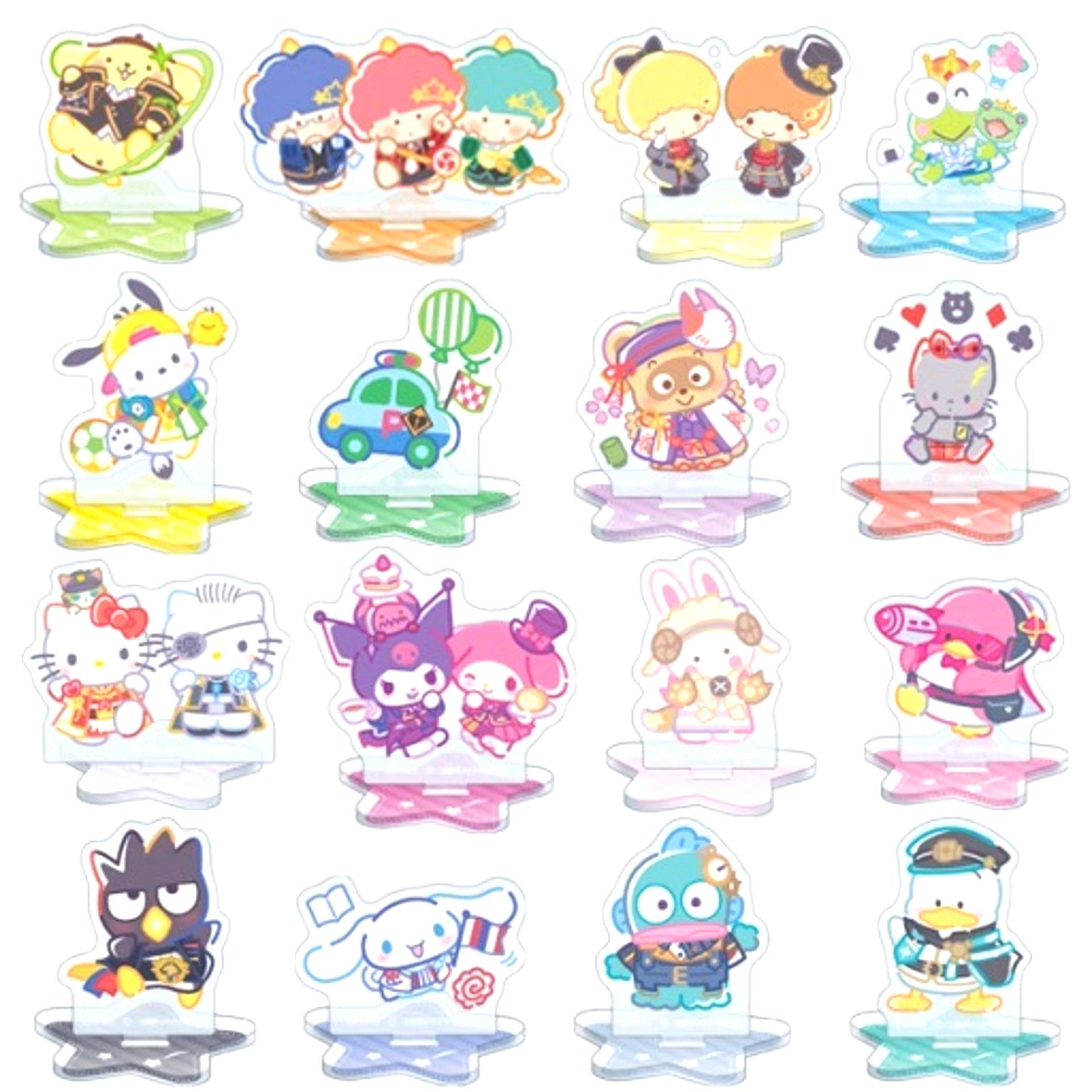 Set of 16 THE IDOLM@STER SideM x Sanrio Characters Mini Acrylic Stand Collection [USED]