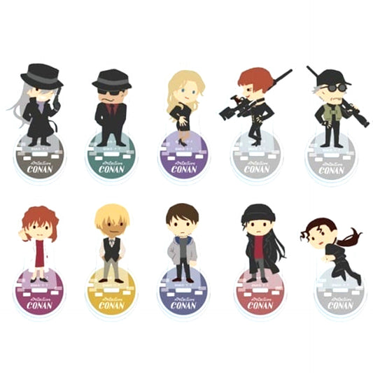 Set of 10 Detective Conan Acrylic Keychain Collection with Stand Yuru Palette Pattern C [USED]