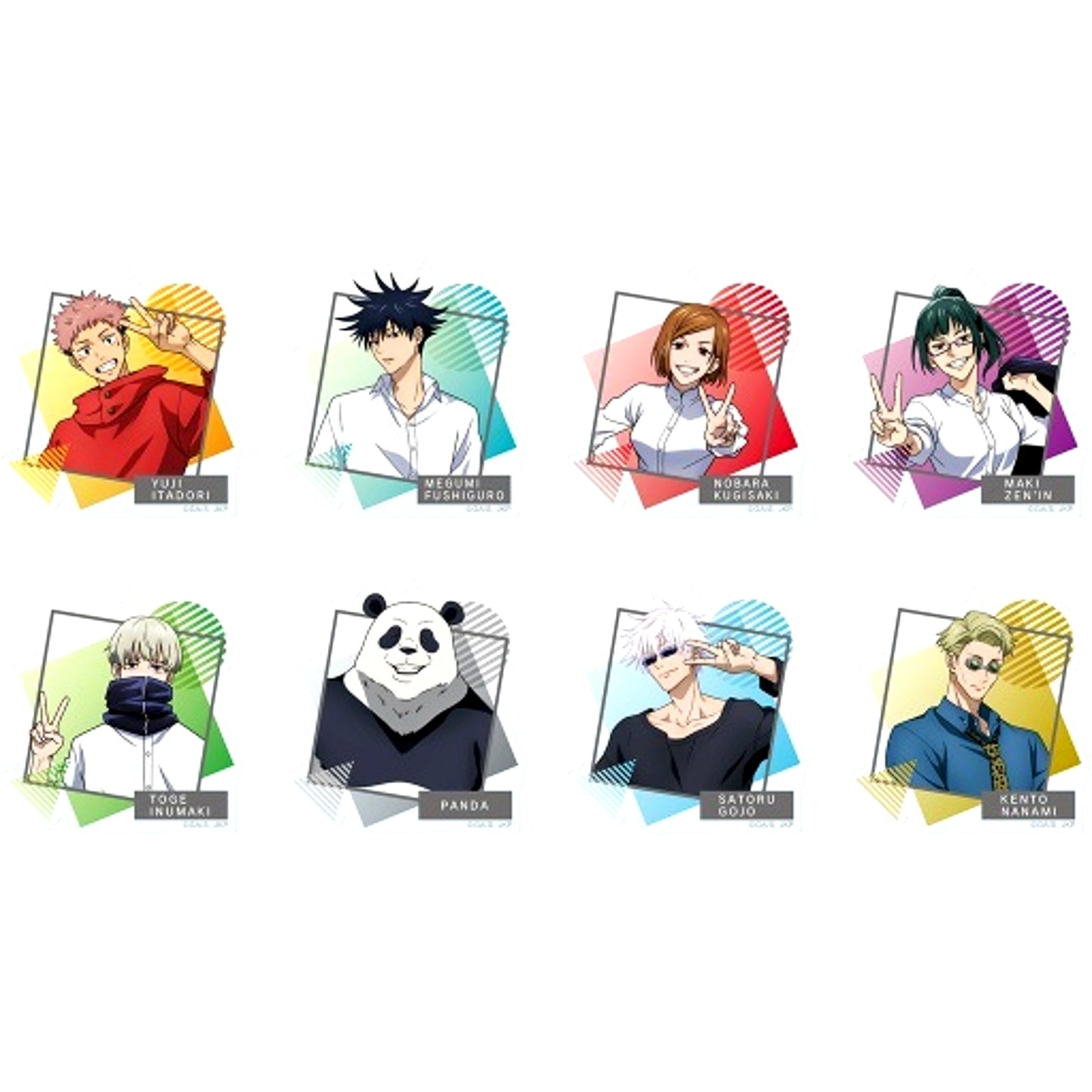 Set of 8 Jujutsu Kaisen Trading Acrylic Keychain [USED]