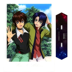 Kira Yamato & Athrun Zala Mobile Suit Gundam SEED Illustration Desktop Calendar 2022 Set Bundle Bonus Big Acrylic Art Panel [USED]