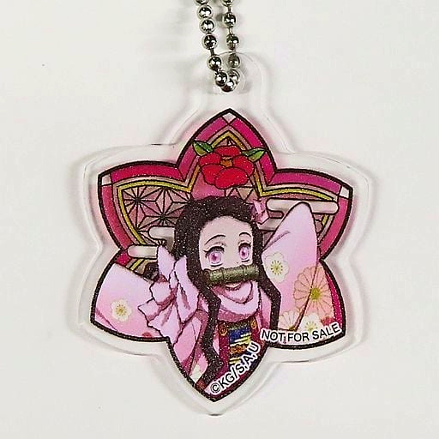 Nezuko Kamado Demon Slayer: Kimetsu no Yaiba Kura Sushi Bikkura Pon Stained Glass Style Acrylic Keychain [USED]