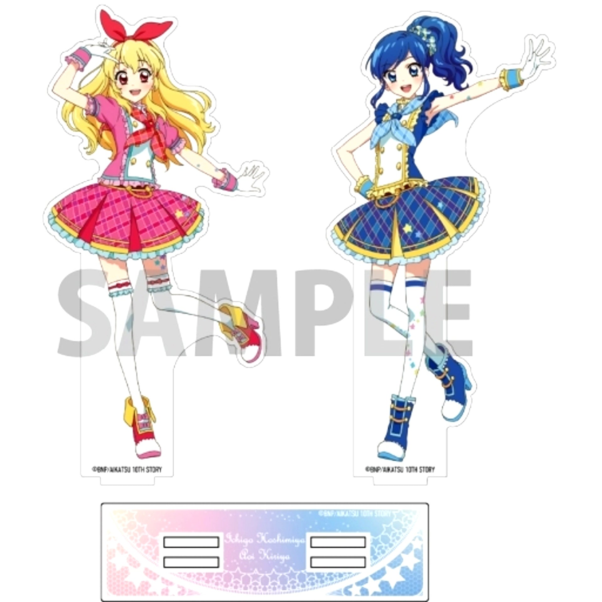 Ichigo Hoshimiya and Aoi Kiriya 1. Pair Acrylic Stand Aikatsu! [USED]
