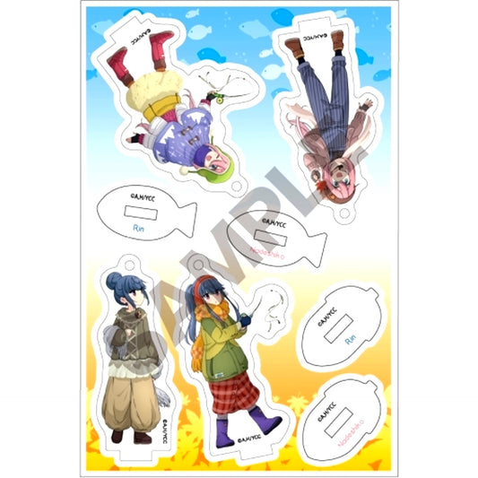 Nadeshiko & Rin Momiji Camp & Smelt Fishing Laid-Back Camp Petit Acrylic Stand [USED]
