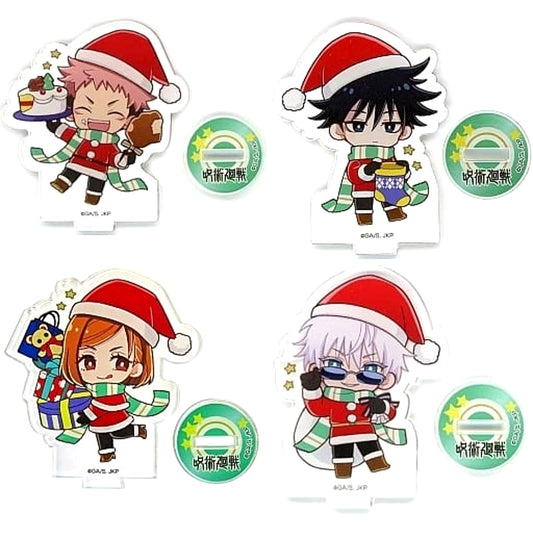 Jujutsu Kaisen Yuji Itadori & Others All 4 Types Set Mini Chara Acrylic Stand Christmas Ver. Juju Shop in Abeno Q's Mall Limited Acrylic Stands [USED]