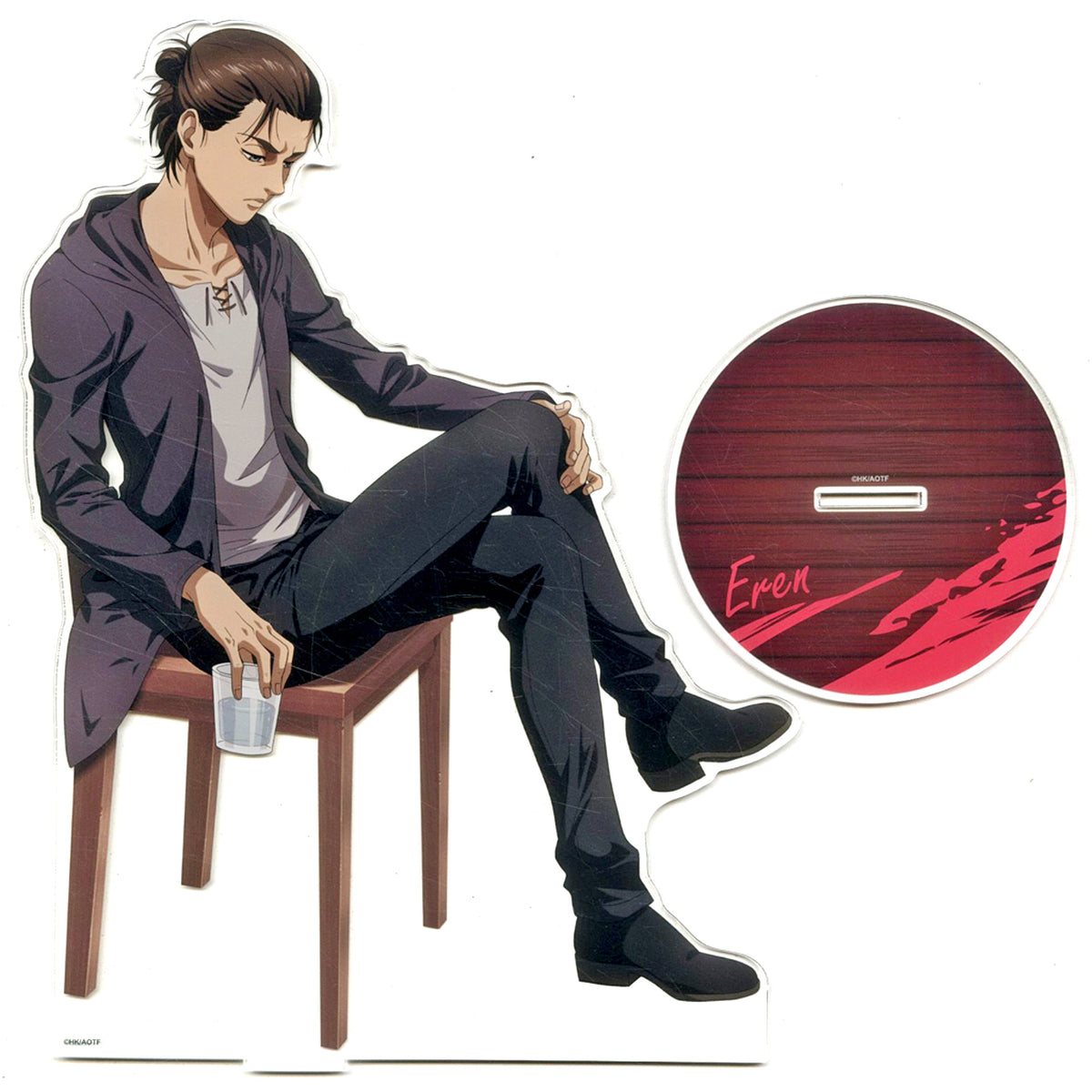 Eren Yeager Cheers Attack on Titan Animaru Ltd Illustration Acrylic Figure L [USED]