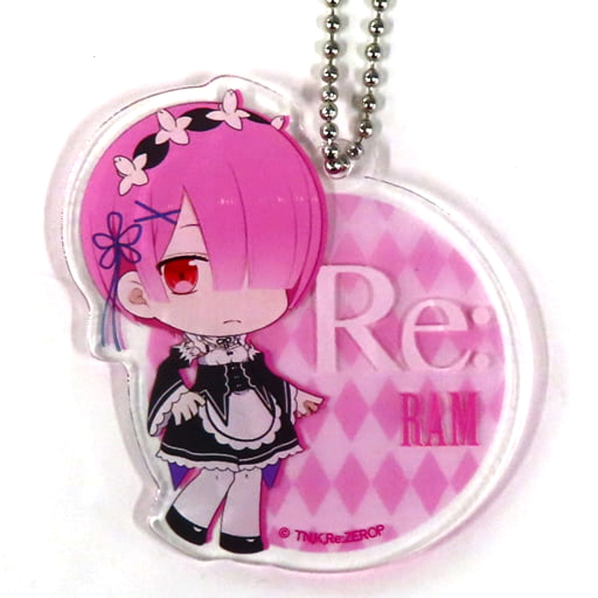 Re:ZERO -Starting Life in Another World- Ram Calm Face Petitta! Die-cut Acrylic Ball Chain Acrylic Item [USED]