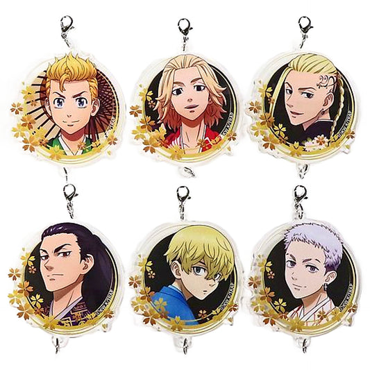 Manjirou Sano, etc. Tokyo Revengers January & July Kuji Alive wih All Sorts Flowers Newly Drawn Linked Acrylic Charm Prize B All 6 Types Set Charm [USED]