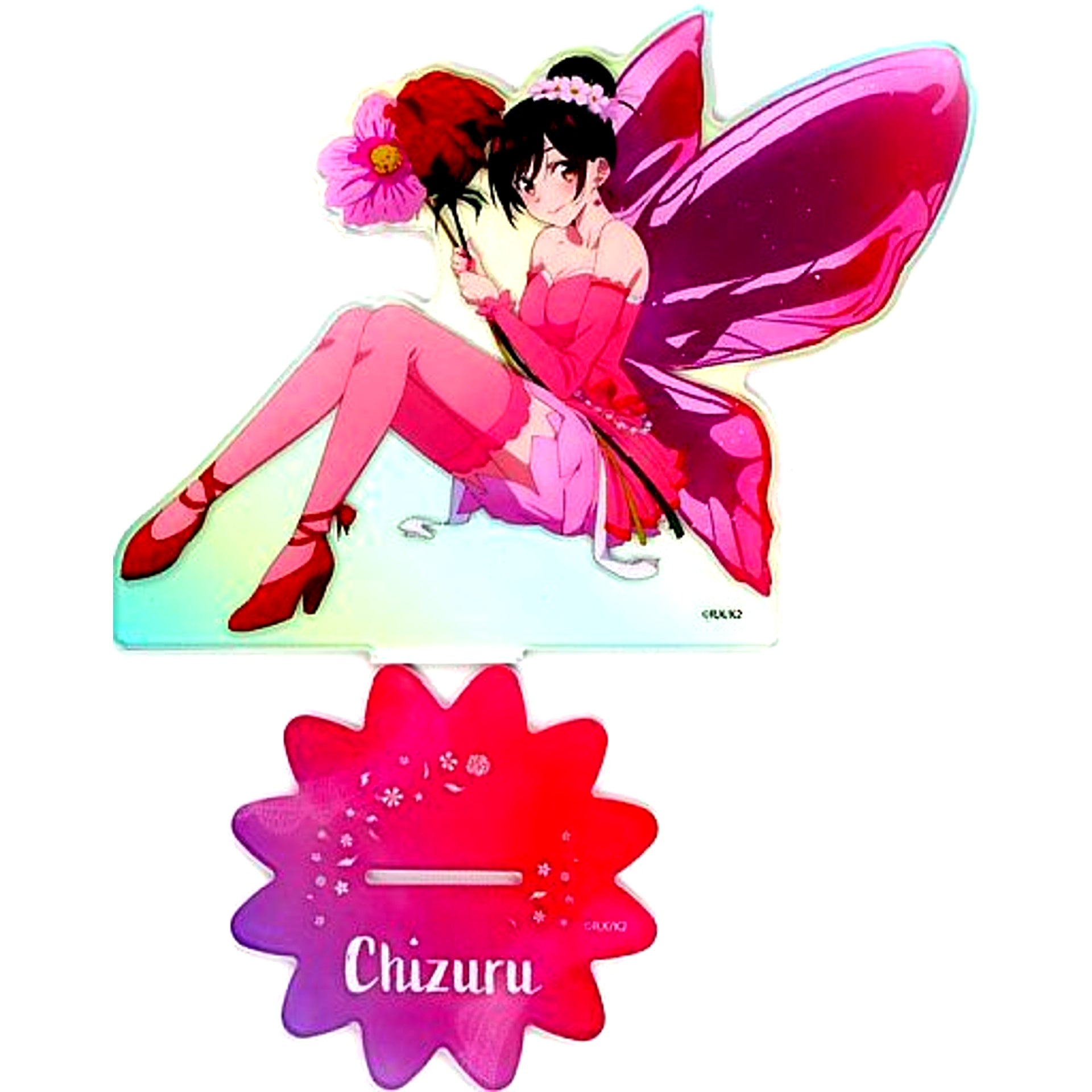 Chizuru Mizuhara Rent-A-Girlfriend Fairy flower Dream Button Winning Prize BIG Acrylic Stand [USED]