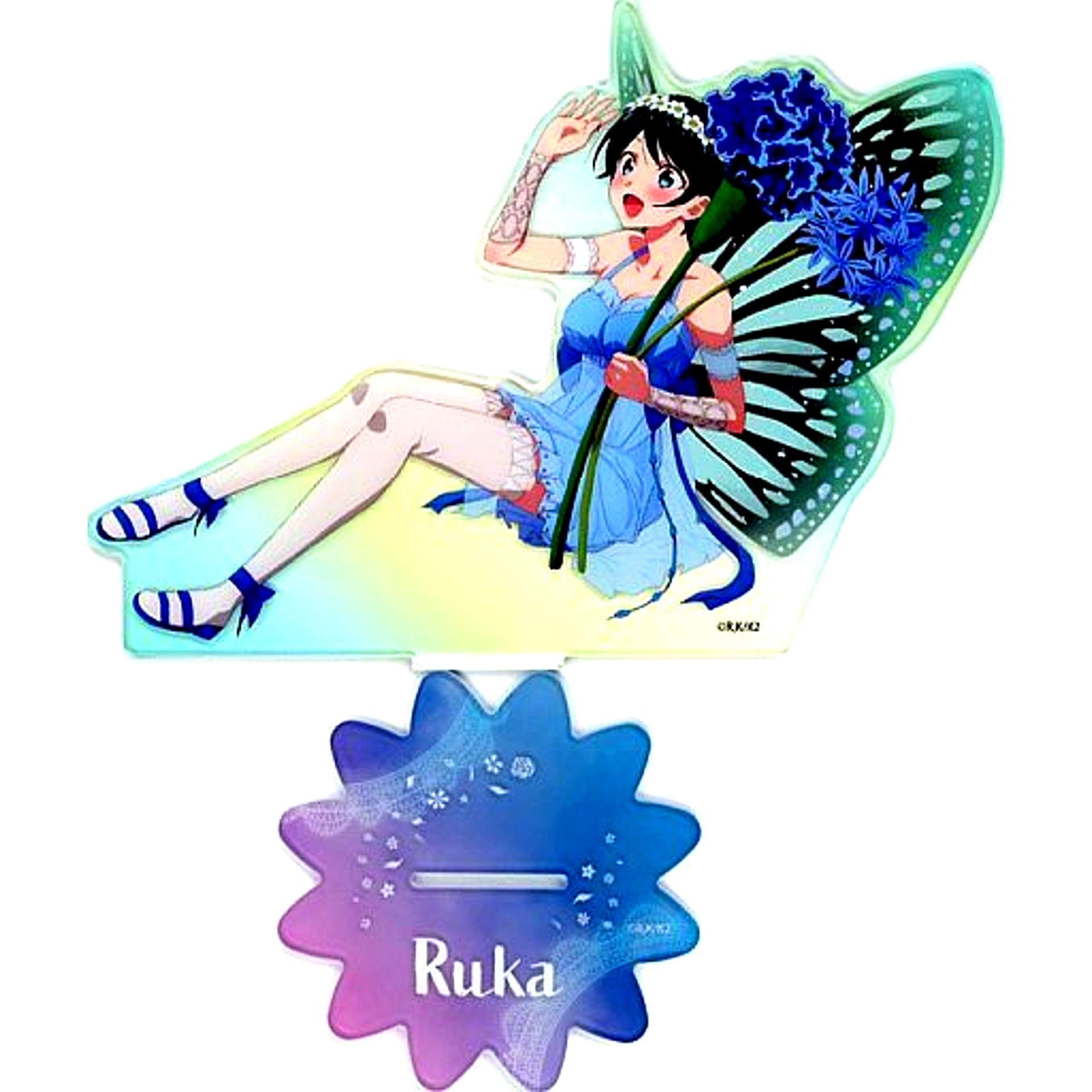 Ruka Sarashina Rent-A-Girlfriend Fairy flower Dream Button Winning Prize BIG Acrylic Stand [USED]