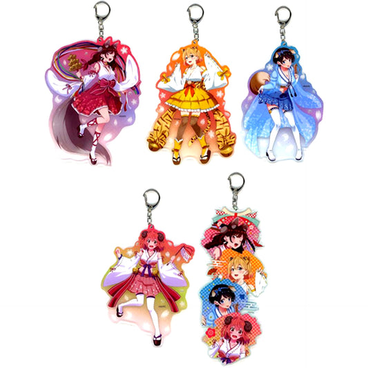 Set of 5 Rent-A-Girlfriend Acrylic Keychain Grande Win Prize Atari Bromide Kemo Miko [USED]
