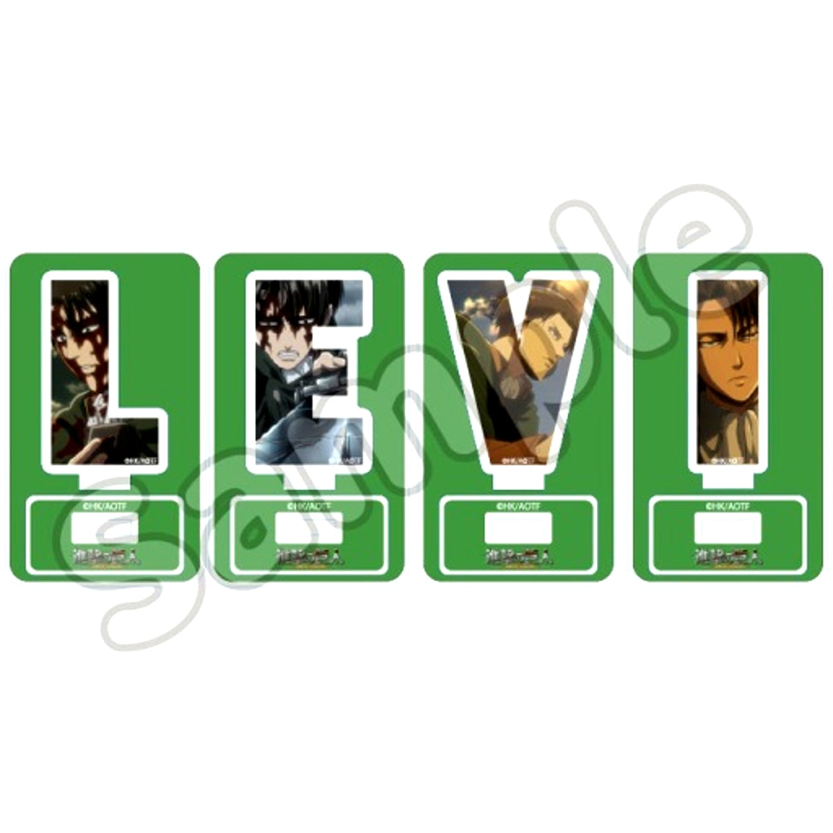Set of 4 Levi Attack on Titan Name Logo Trading Acrylic Stand [USED]
