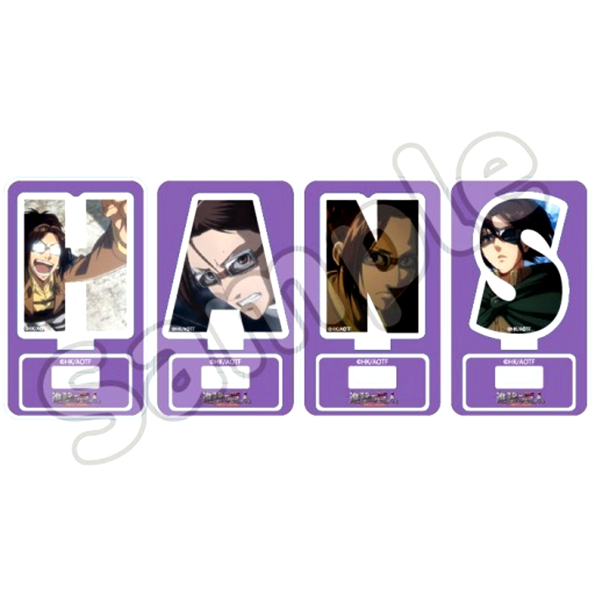 Set of 4 Attack on Titan Name Logo Trading Acrylic Stand Hange Zoe [USED]