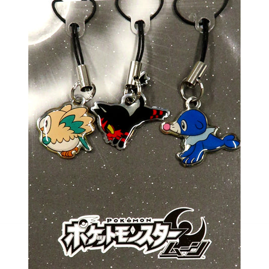 Set of 3 Rowlet Litten Popplio Original Metal Strap Nintendo 3DS Software Pokemon Moon Loppi HMV Purchase Bonus [USED]