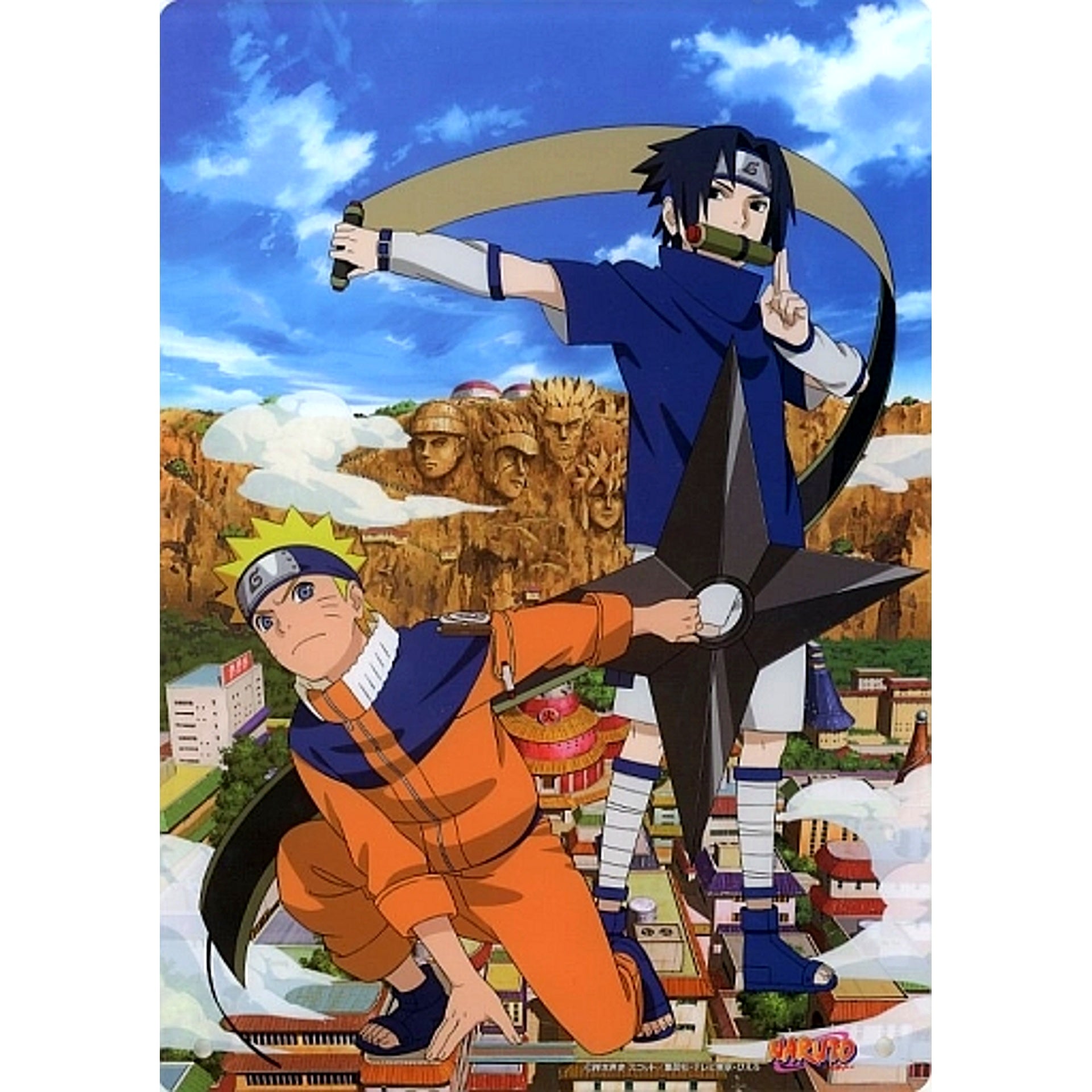 Naruto Uzumaki & Sasuke Uchiha Acrylic Plate Bundle Bonus for Naruto Art Book Set [USED]