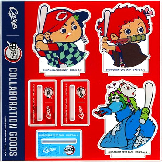 Boy & Girl & Slyly Acrylic Stand Hiroshima Toyo Carp x Demon Slayer: Kimetsu no Yaiba [USED]