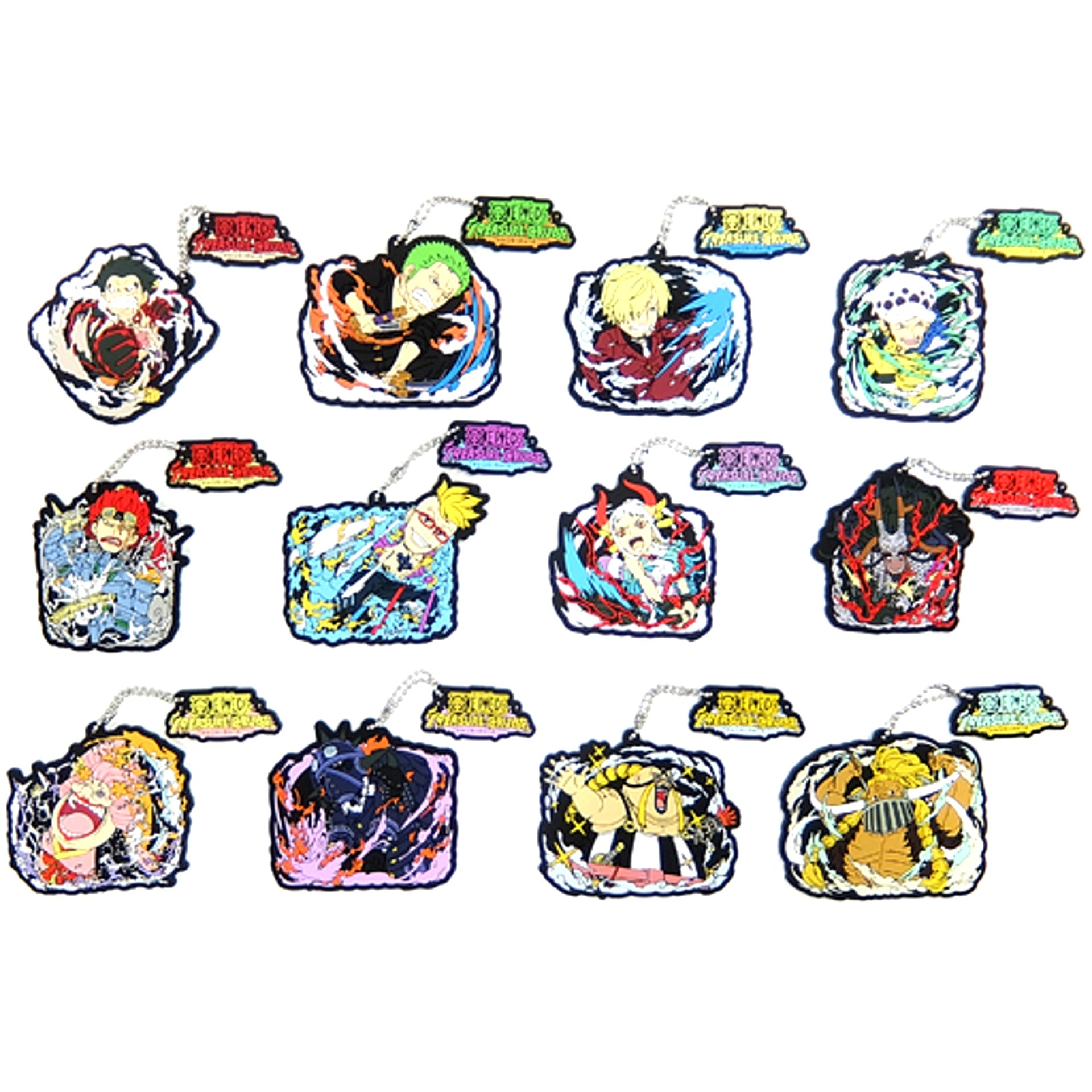 Set of 12 I Prize Rubber Mascot Raid Battle Ichiban Kuji One Piece Haou no Kizashi with ONE PIECE TREASURE CRUISE [USED]