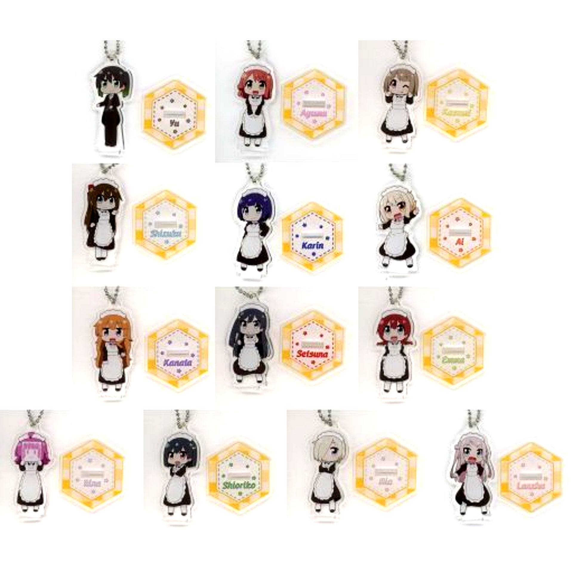 Set of 13 Nijigaku Waitress Love Live! Nijigasaki High School Idol Club GiGO Collabo Cafe LoveLive!Days Deformed Acrylic Keychain with Stand [USED]