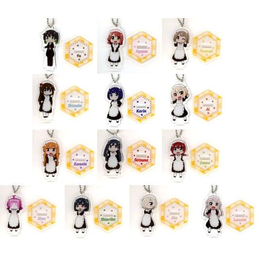 Set of 13 Nijigaku Waitress Love Live! Nijigasaki High School Idol Club GiGO Collabo Cafe LoveLive!Days Deformed Acrylic Keychain with Stand [USED]