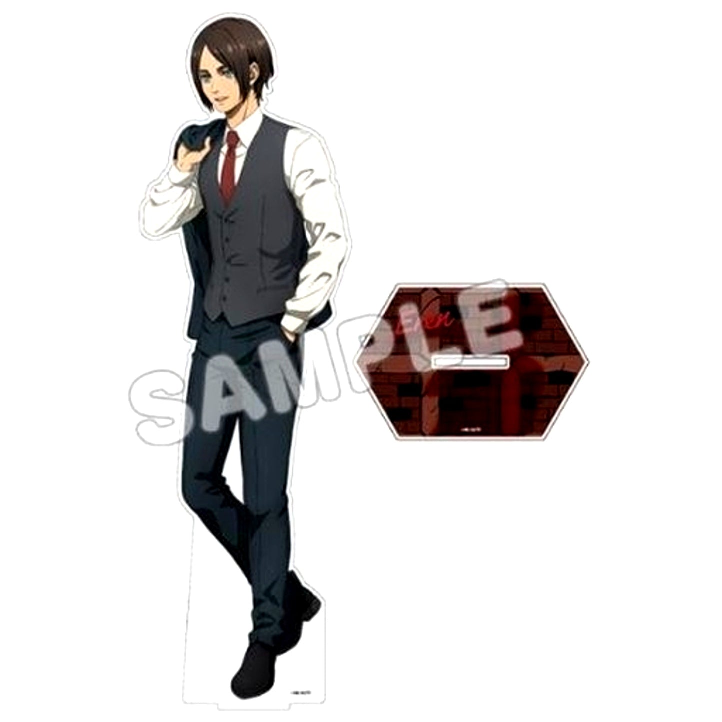 Eren Yeager Attack on Titan Illustration Acrylic Figure L [USED]