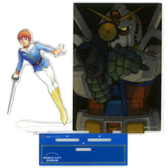 Amuro Ray Acrylic Stand with Background 2020 Love and Peace Gundam & Hello Kitty Project Animate Limited [USED]
