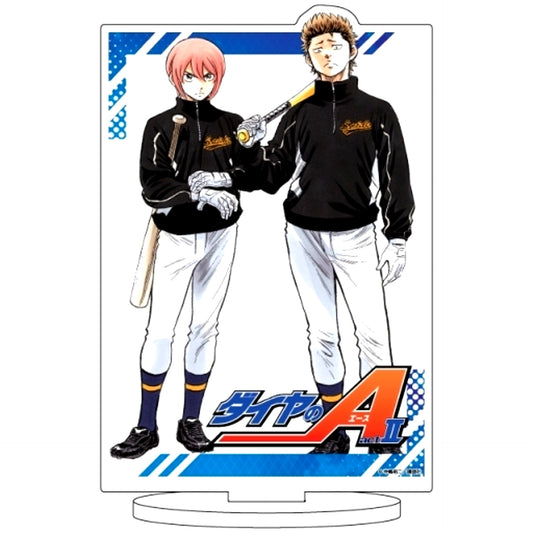 10. Haruichi Kominato and Yoichi Kuramochi Official Illustration Chara Acrylic Figure Ace of Diamond actII [USED]