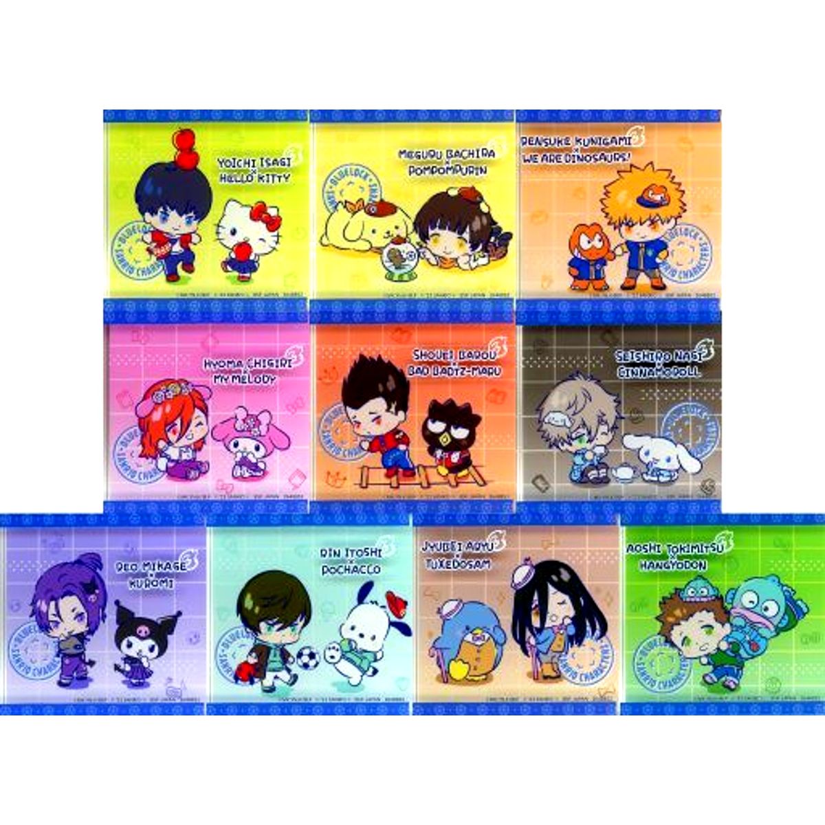 Set of 10 Blue Lock x Sanrio Characters Acrylic Block [USED]
