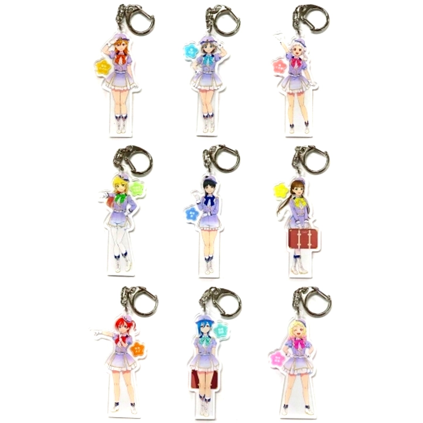 Set of 9 Love Live! Superstar!! x NewDays Acrylic Keychain [USED]