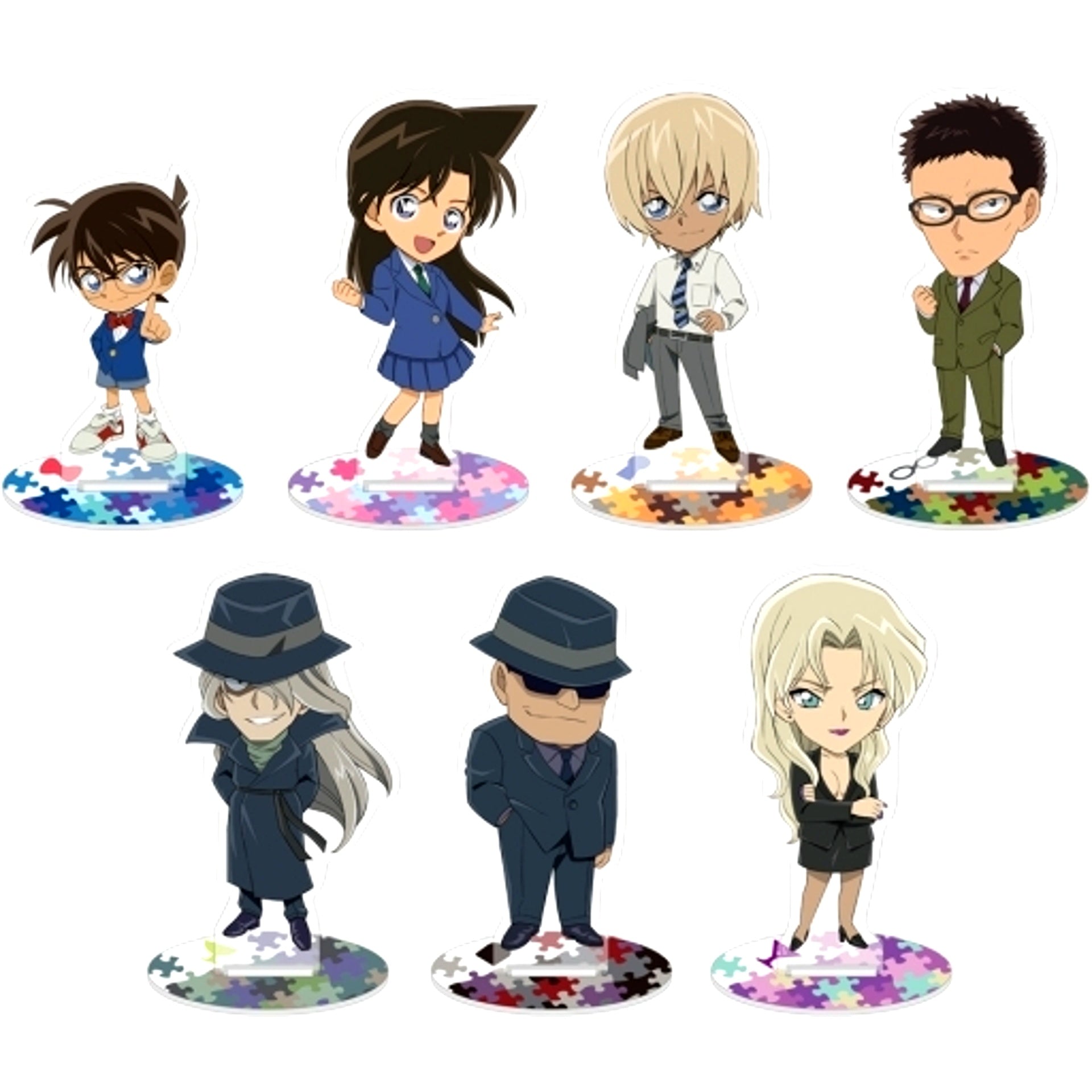 Set of 7 Detective Conan Petit Character Collect Acrylic Stand Vol.4 [USED]