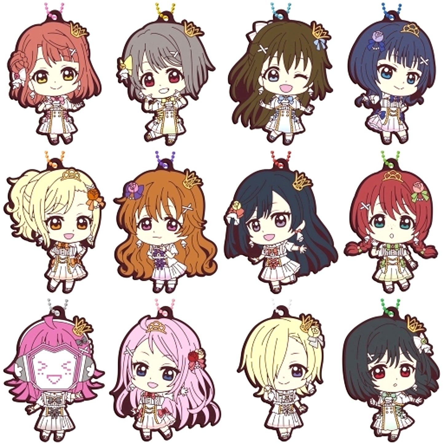 Set of 12 Love Live! Nijigasaki High School Idol Club Capsule Rubber Mascot 09 [USED]