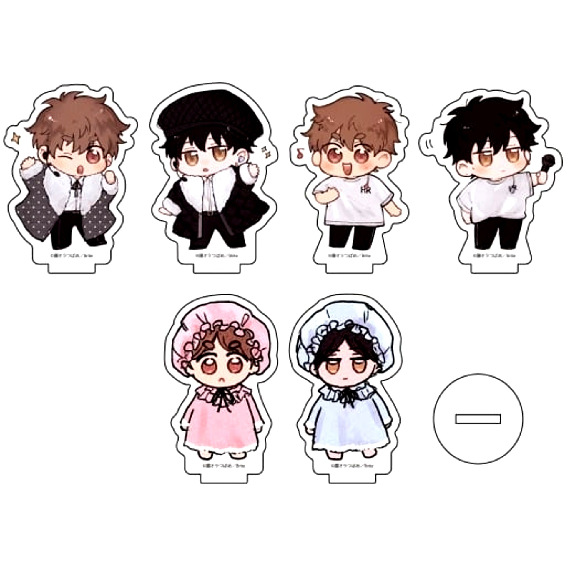 Set of 6 Are We Namamono? Acrylic Puchi Stand 01 Official & Illustration [USED]