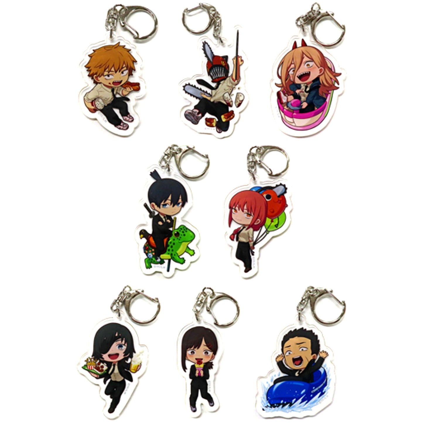 Chainsaw Man x Tokyo Dome City Attractions Trading Acrylic Keychain Set of 8 [USED]