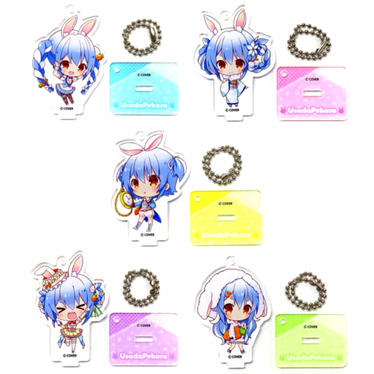Virtual YouTuber hololive Usada Pekora Acrylic Keyholder Collection with Stand Complete Set of 5 Usada Pekora [USED]