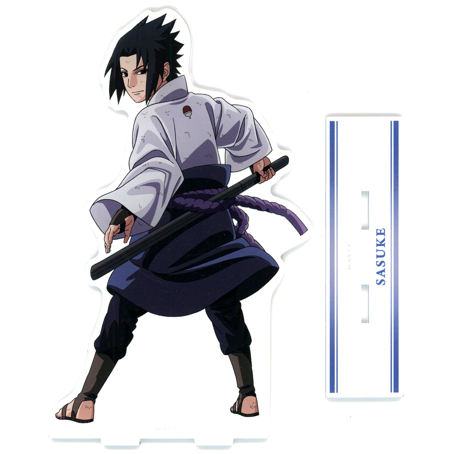 Sasuke Uchiha Naruto Shippuden Fighting Back Ver. Illustration Extra Large Acrylic Stand [USED]