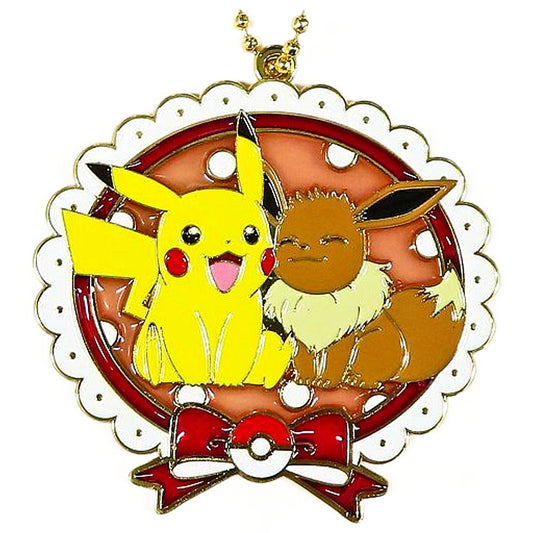 Pokemon Eevee Pikachu Stained Glass Ball Chain Eevee Ver. Keychains [USED]