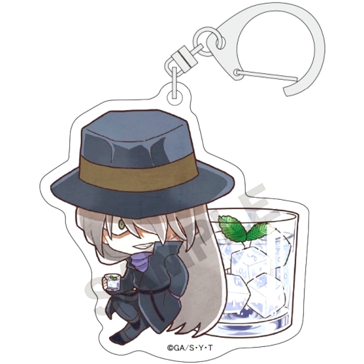 Gin Detective Conan Trading Acrylic Keychain Chara-Peco Drink Ver. [USED]