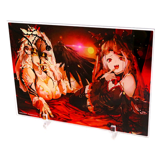 Albedo & Shalltear 8. Kujibikido Overlord IV Online Kuji Ver. 2 B-8 Prize Acrylic Panel [USED]
