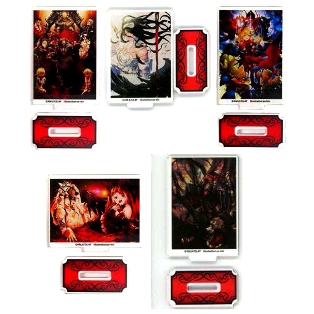 Set of 5 Mini Acrylic Stands Online Kuji Overlord IV Vol. 2 Bundle Bonus [USED]