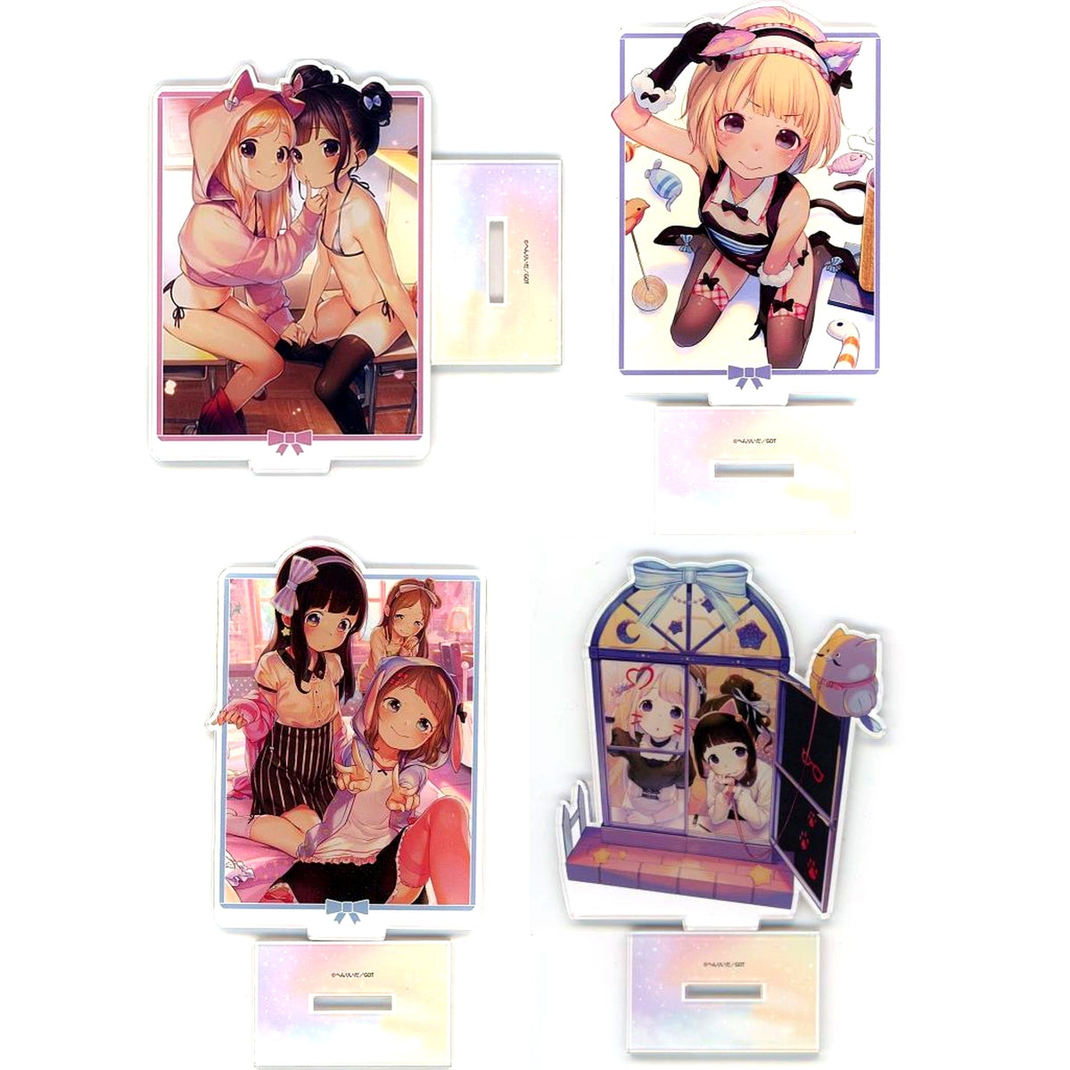 Set of 4 B Prize Henriida Acrylic Stand FANZA Online Kuji [USED]