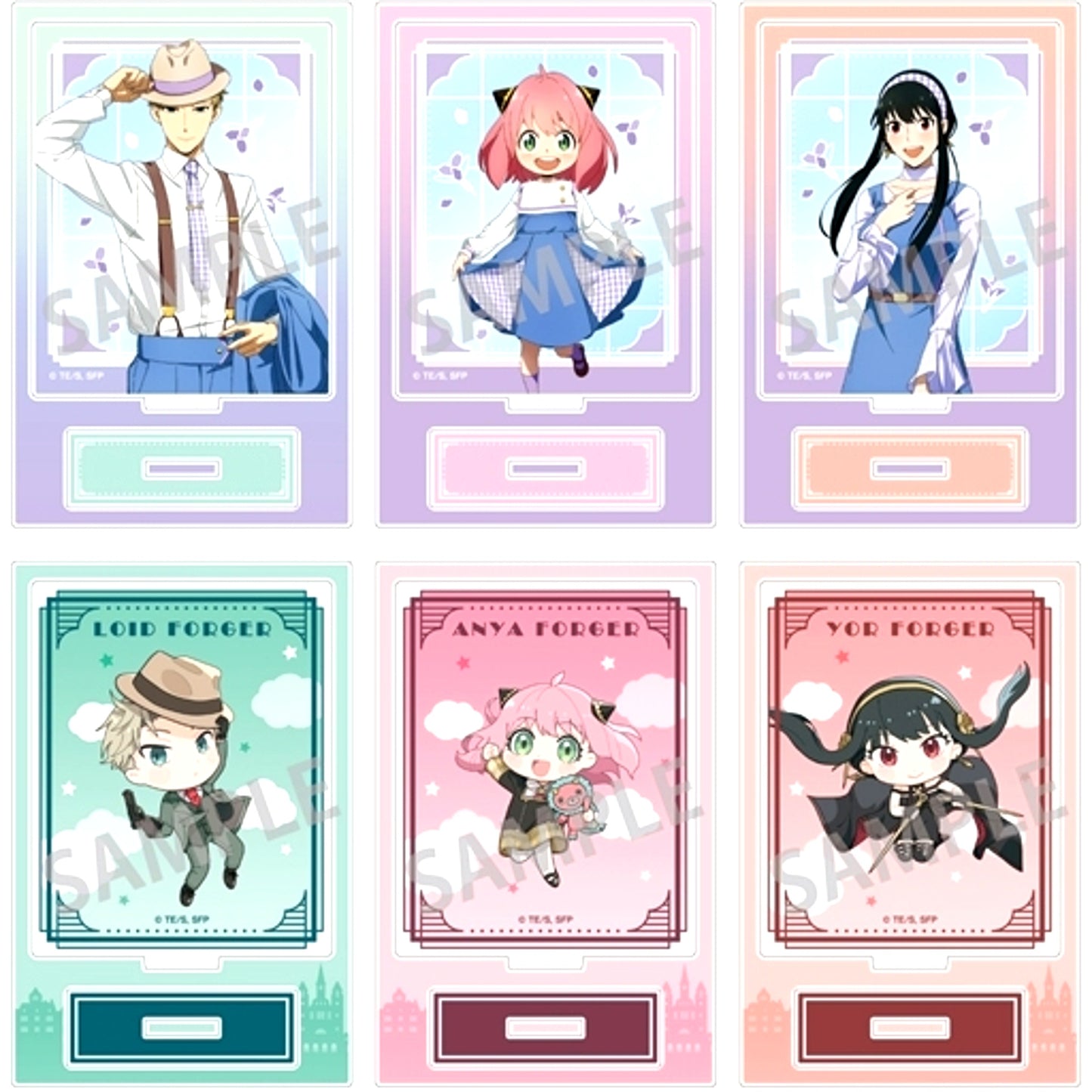 Set of 6 Trading Mini Acrylic Stand Spy x Family [USED]