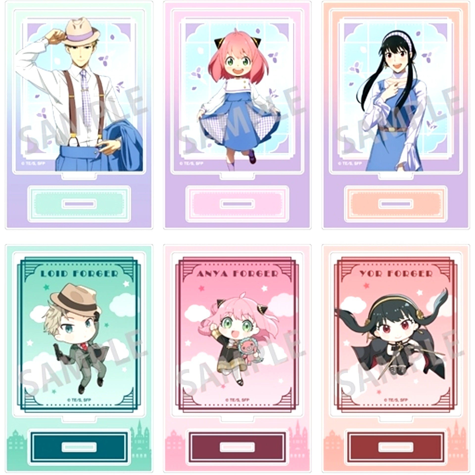 Set of 6 Trading Mini Acrylic Stand Spy x Family [USED]