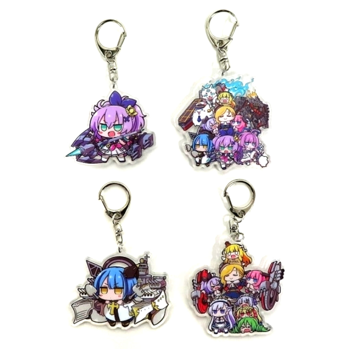 Group Set of 4 Keychains Included Item for Azur Lane 5th Anniv Illustration Book [USED]