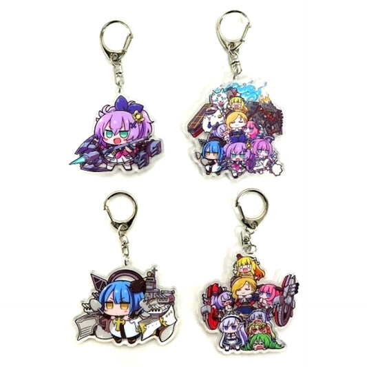 Group Set of 4 Keychains Included Item for Azur Lane 5th Anniv Illustration Book [USED]