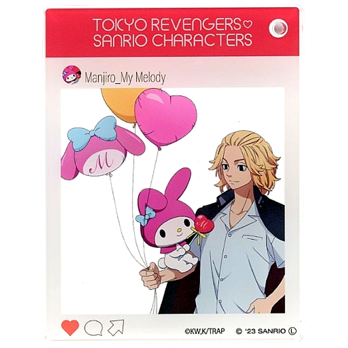 Tokyo Revengers X Sanrio Characters Manjiro Sano My Melody SNS Style Acrylic Keychain Lawson Loppi HMV&Books Online Limited Keychains [USED]