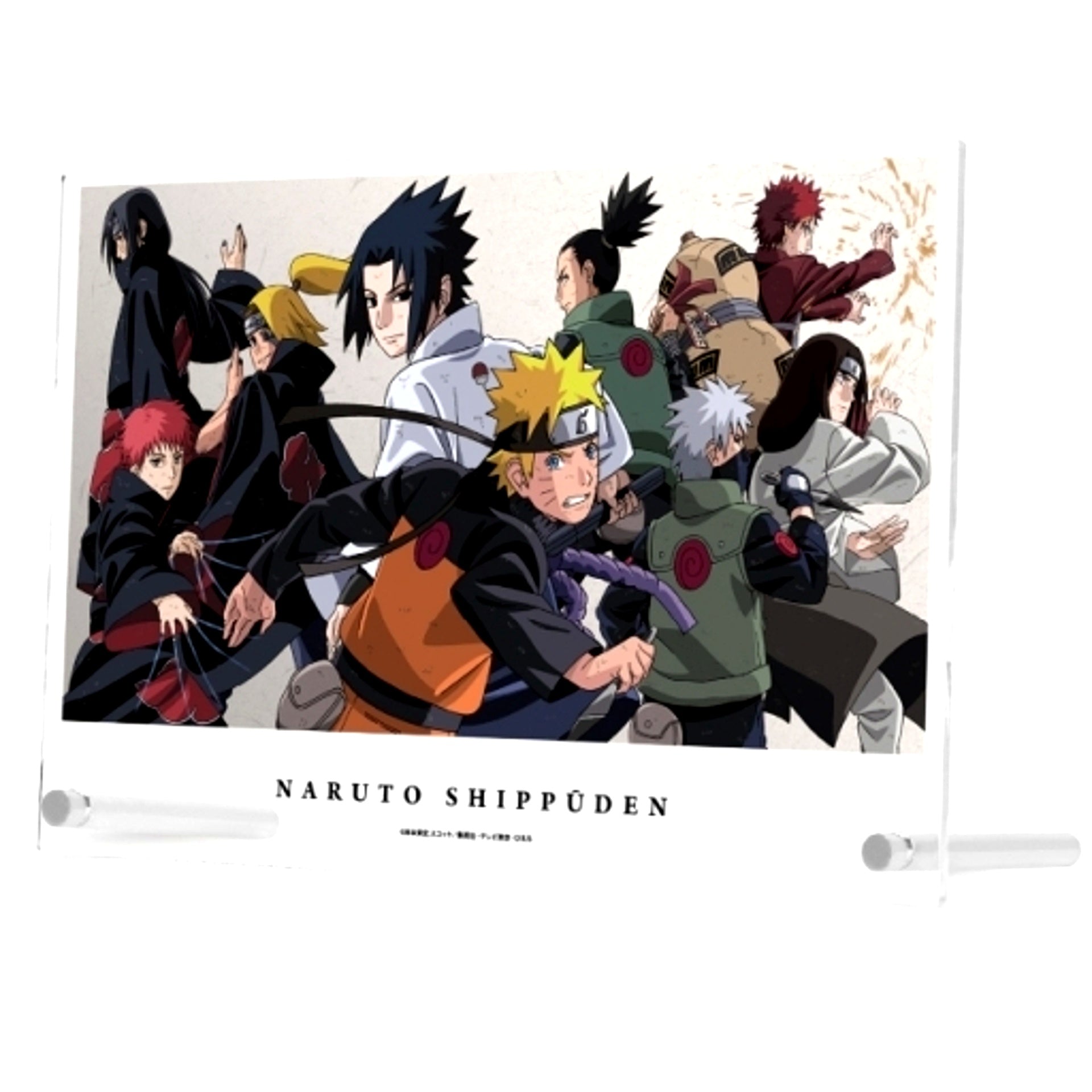 Group Fighting Backs Ver. Illustration Naruto Shippuden A4 Acrylic Panel [USED]